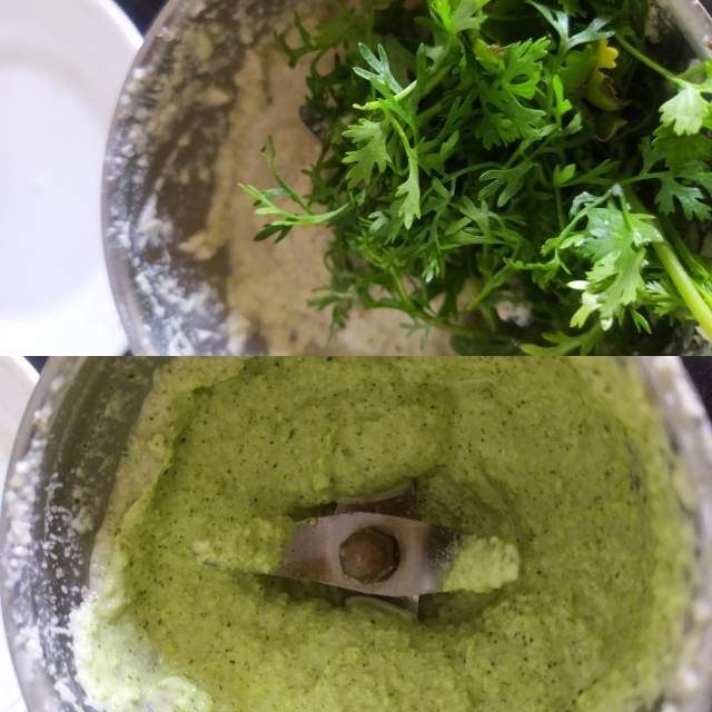 grind with coriander leaves