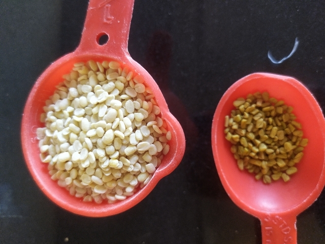 Urad dal and methi seeds