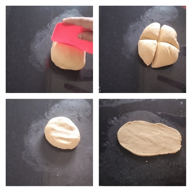 divide the dough into 4