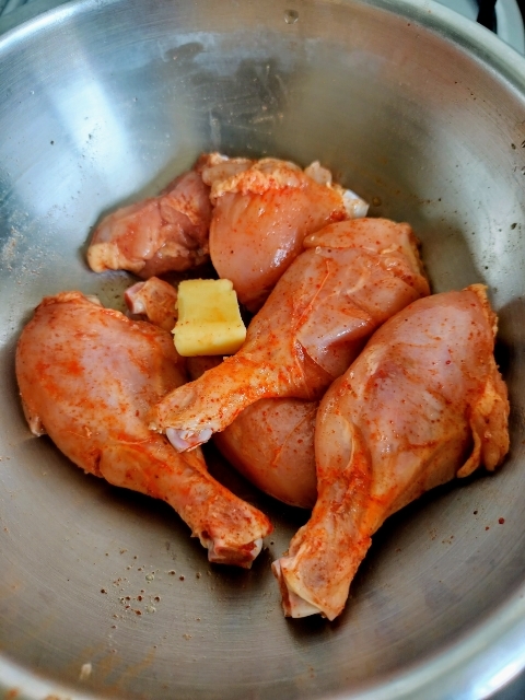 Cook the Marinated  chicken